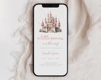 Pink Castle Princess Baby Shower Evite (Digital Download)
