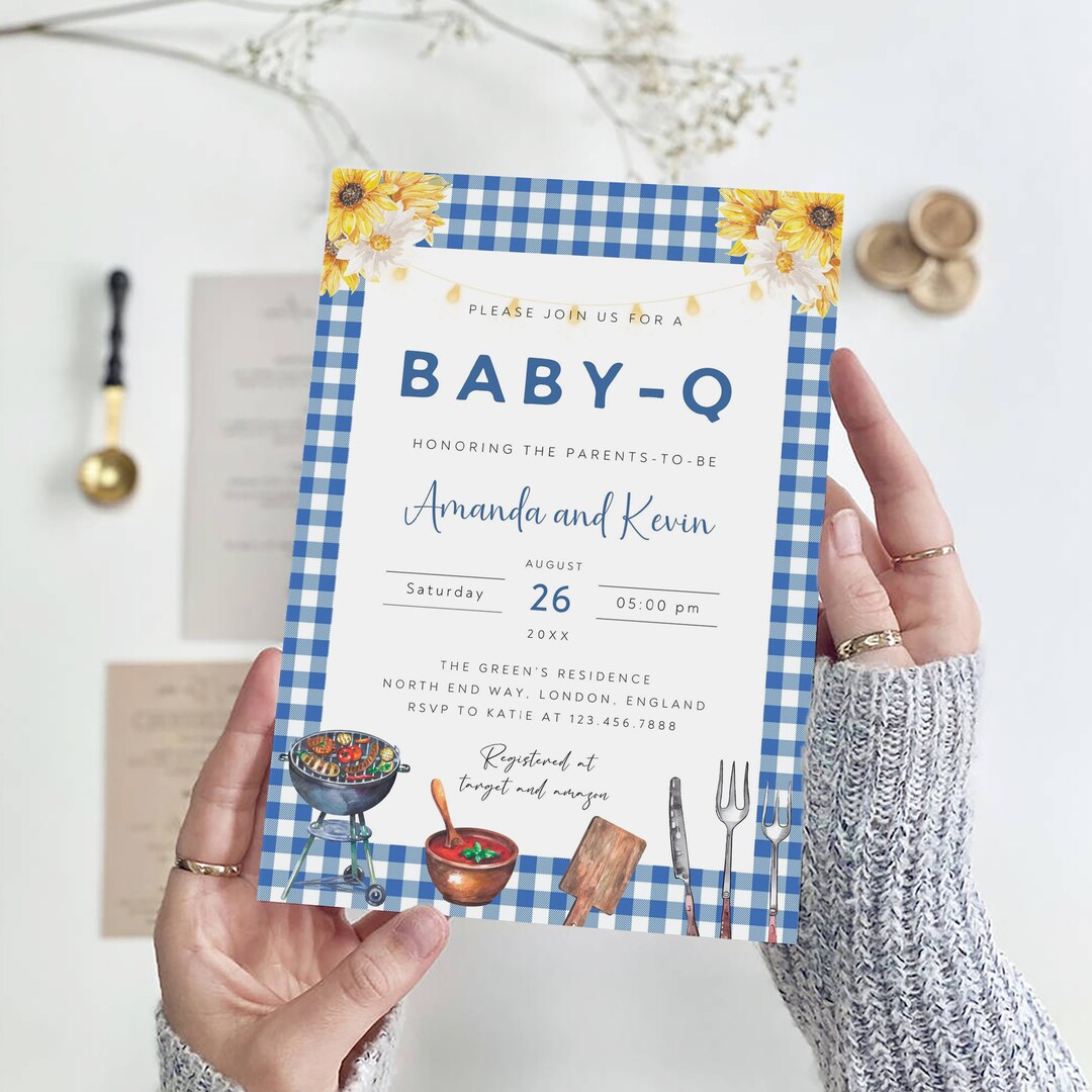 BBQ Baby Shower Invitation Template, Backyard Baby Shower Invite ...