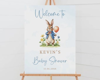 Editable Peter Rabbit Baby Shower Welcome Sign Poster (Digital Download)