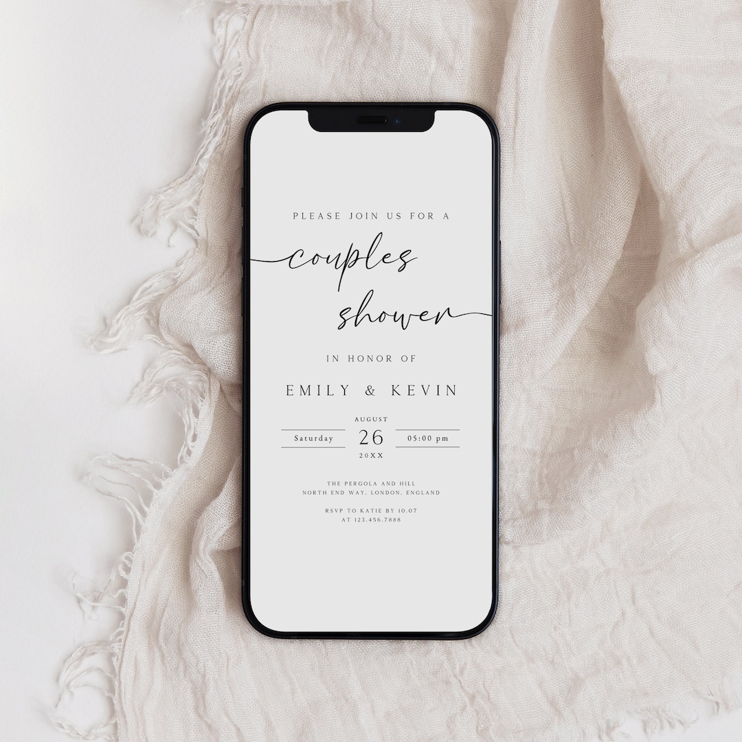Electronic Couples Shower Invitation, Couples Shower E-vite, Editable ...
