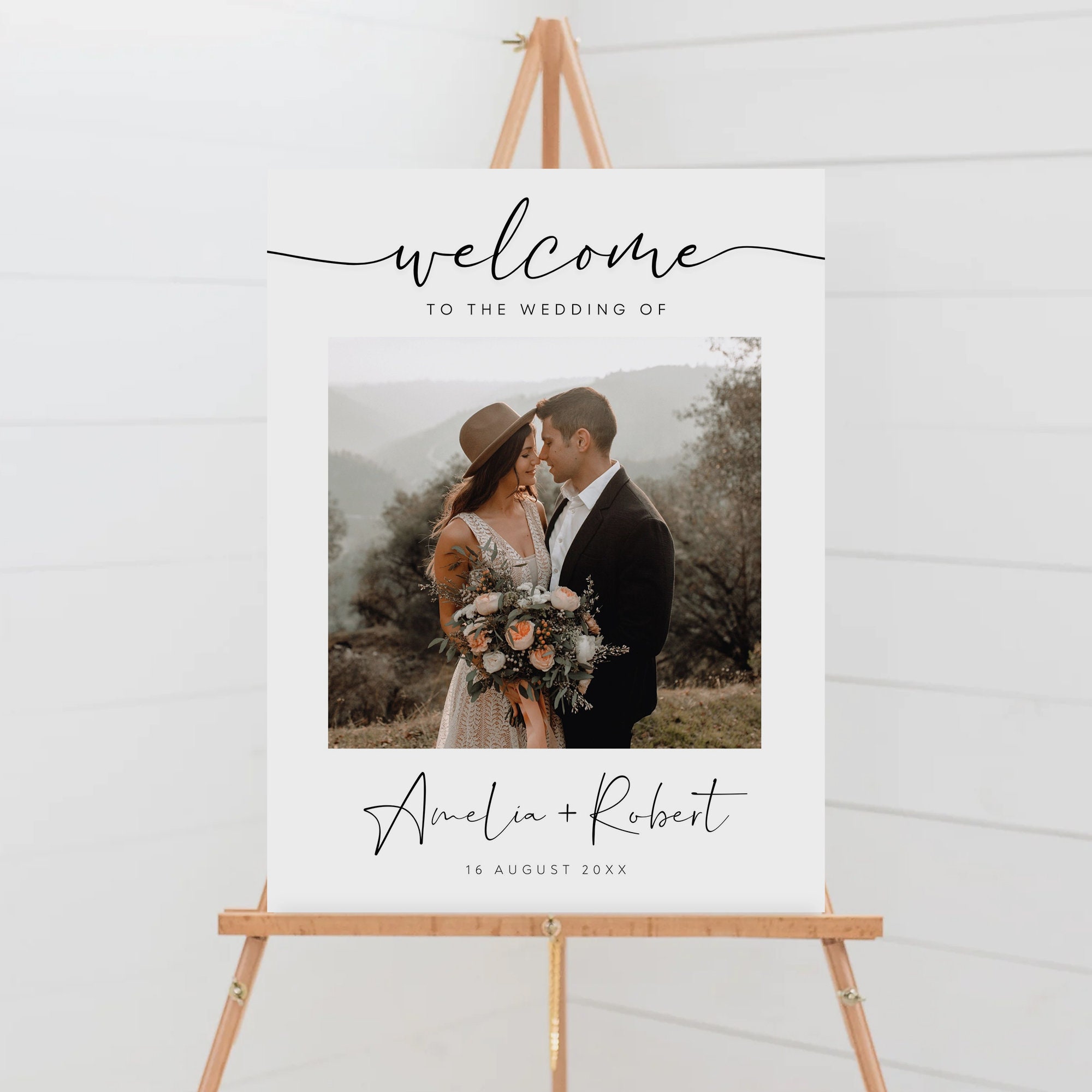 Photo Wedding Welcome Sign, Welcome Wedding Board, Reception