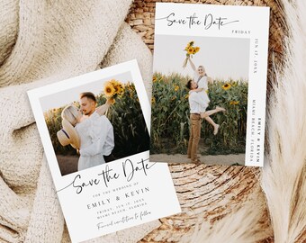 Editable Photo Save the Date Invitation, Minimalist Save the Date Template, Save the Date Cards, Save Our Date Invitation, SD-85