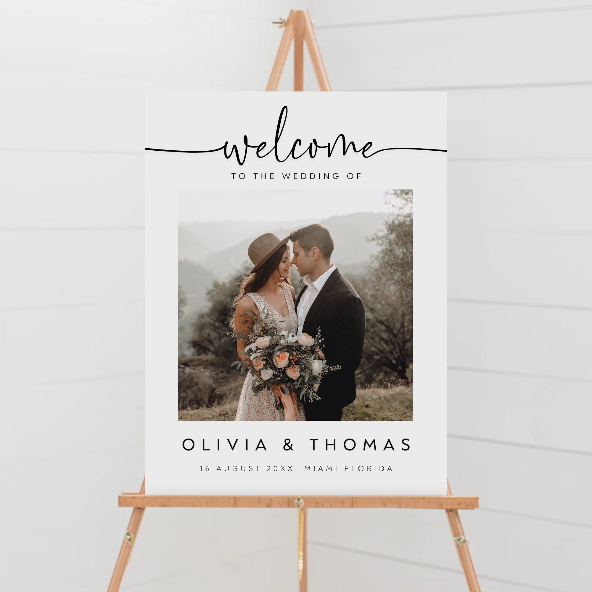 【受注製作品】Wedding Welcome Board Wedding Welcome Sign, Welcome To Our Wedding Sign, Custom