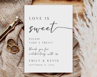 Love is Sweet Wedding Sign Template, Dessert Table Decor (Digital File)