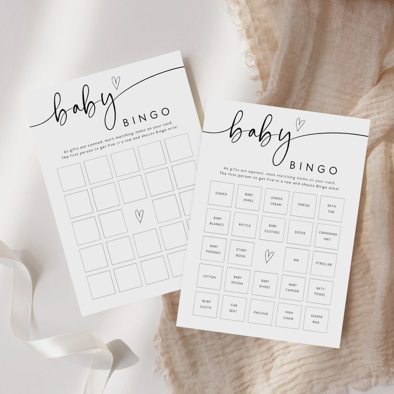 Editable Bingo Card, Baby Bingo Template, Baby Bingo Cards, Printable ...