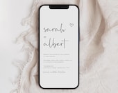 Calligraphy Wedding Evite, Modern Electronic Invitation (1080x1920px)