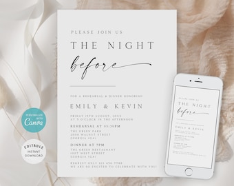 Minimalist Rehearsal Dinner Invitation Template (Digital)