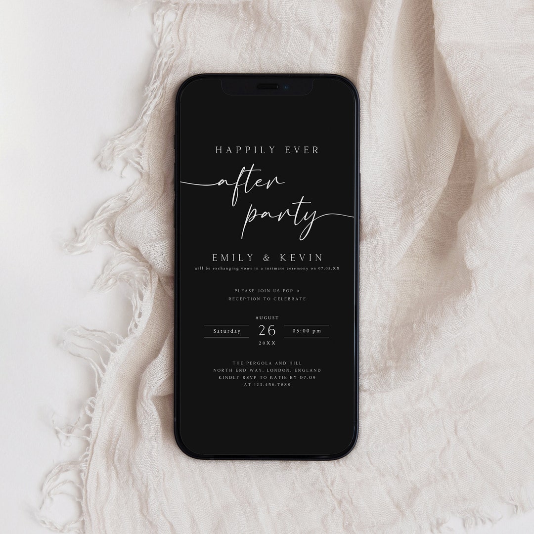 Wedding After Party Invitation, Reception Party Invitation, Happily Ever After Party Invite