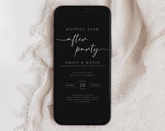 Wedding After Party Invitation, Reception Party Invitation, Happily Ever After Party Invite, Elopement Reception Evite, PI-04