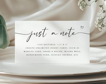 Modern Enclosure Card, Wedding Shower Insert (Digital)