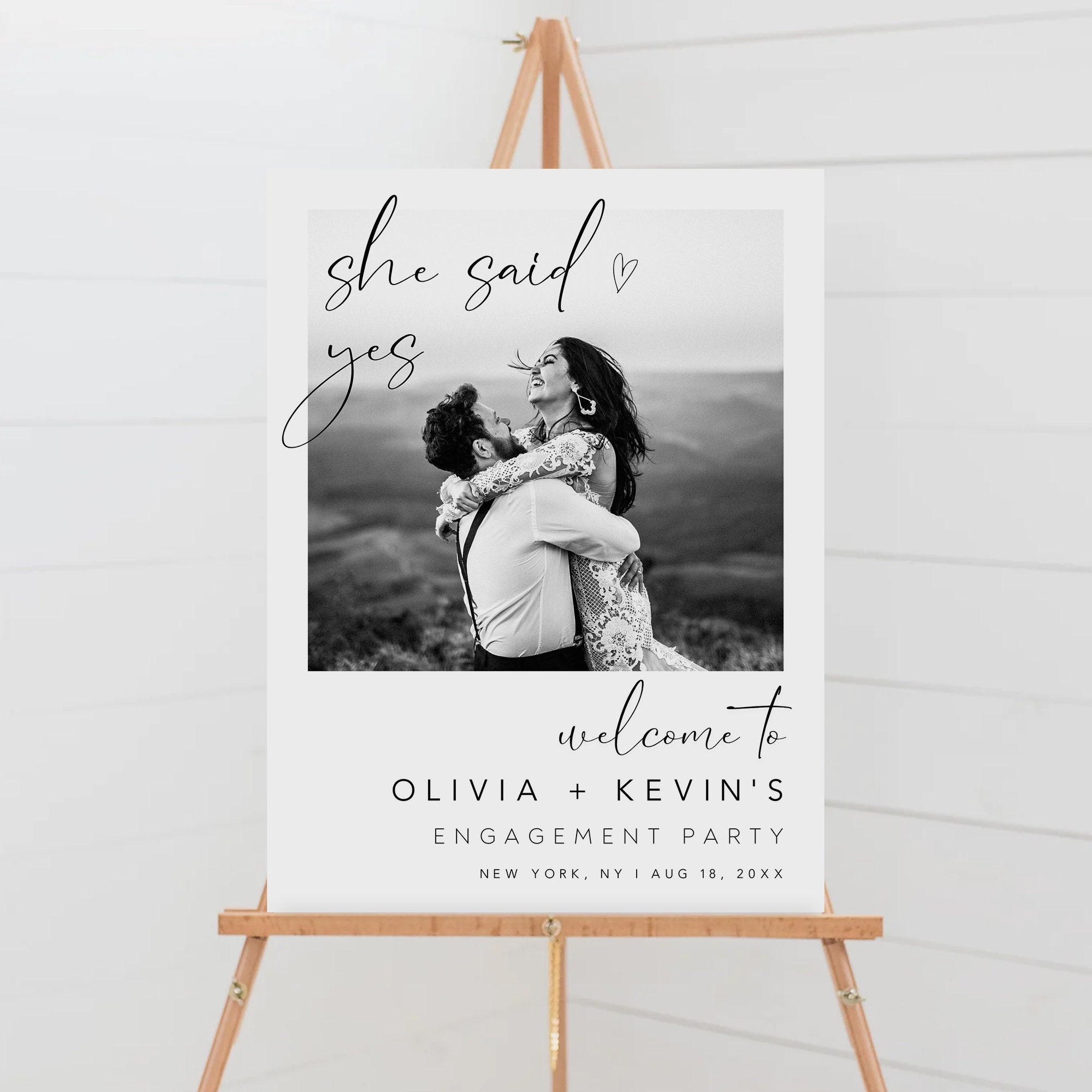 Editable Engagement Party Welcome Sign, Photo Poster (digital Download ...