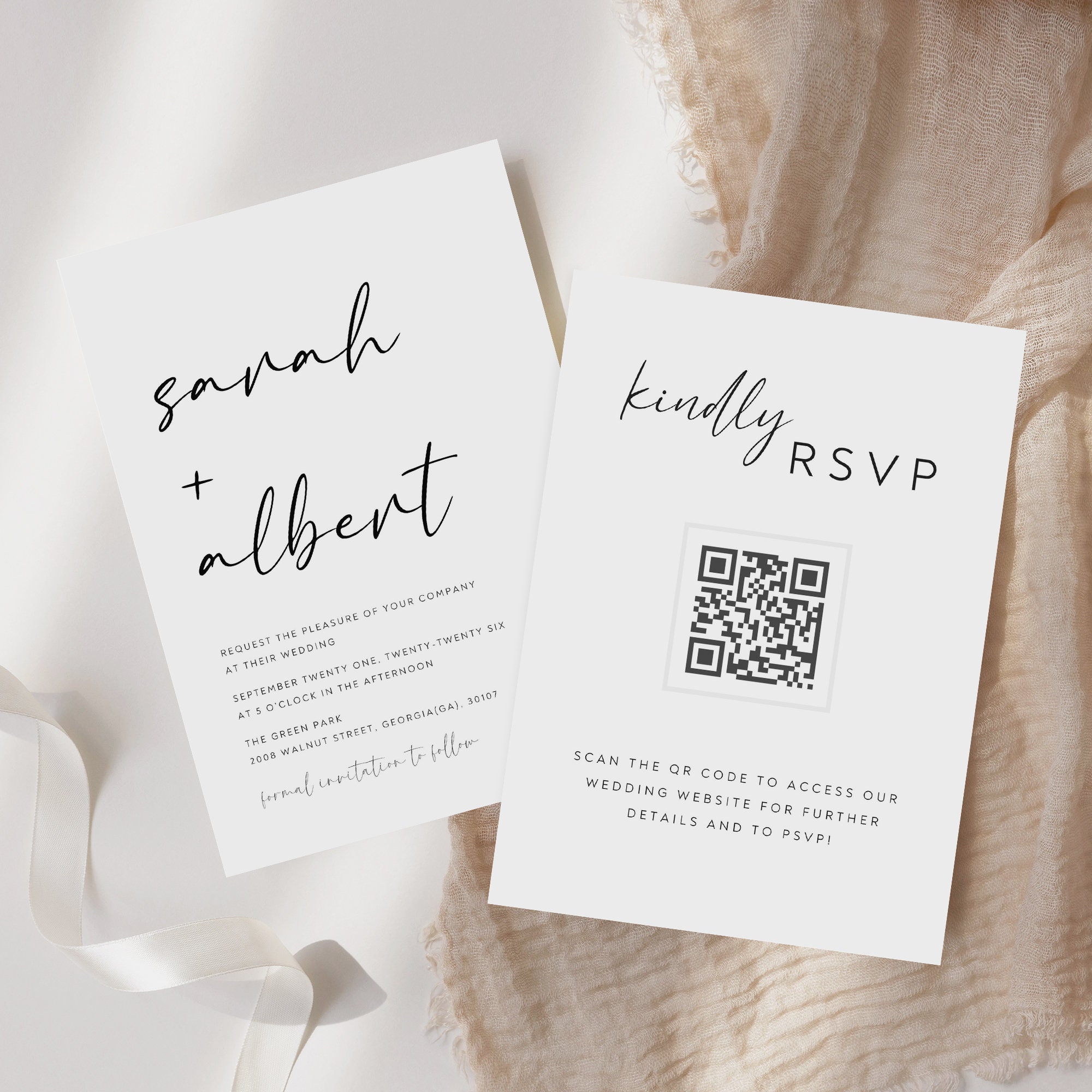Wedding Invitation With QR Code, Wedding Invitation Template, Upload ...