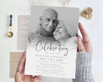 Memorial Service Invitation Template, Celebration of Life (Digital)