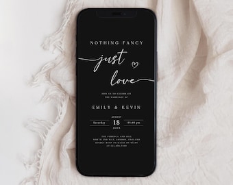 Black Elopement Reception E-vite Template (Digital)