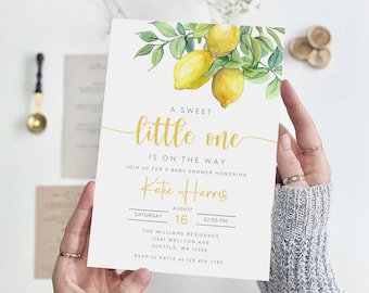 Lemon Baby Shower Invitation, Gender Neutral Invite (Digital Download)