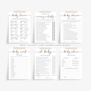 Jeux Pour Baby Shower, Lot De Jeux Pour Fête Prénatale, Querelle De Famille Pour Bébés, Anecdotes Sur Une Fête Prénatale, Jeux À Imprimer, Modèles Modifiables, B-132