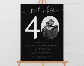40th Birthday Welcome Sign, Photo Poster (Digital Download)