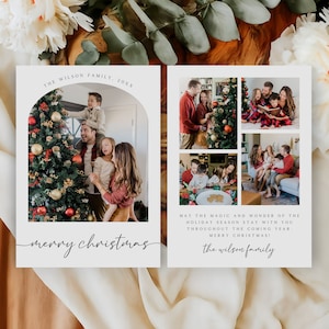 Editable Christmas Photo Card, Holiday Card Template, Arch Christmas Card, Modern Family Photo Christmas Card, Merry Christmas Cards, C-05