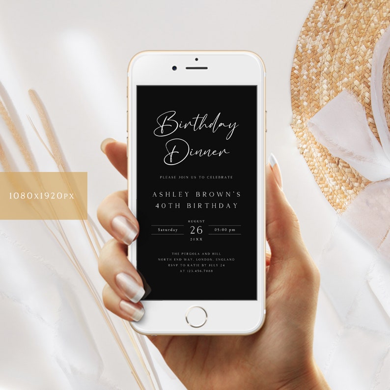 Birthday Dinner Electronic Invitation, Birthday Dinner Dijital Invite