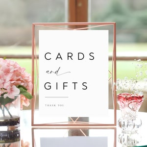 Modern Cards and Gifts Wedding Sign, Tabletop Cards & Gifts Sign, Wedding Cards and Gifts Sign, Wedding Reception Cards and Gifts Sign SG-16