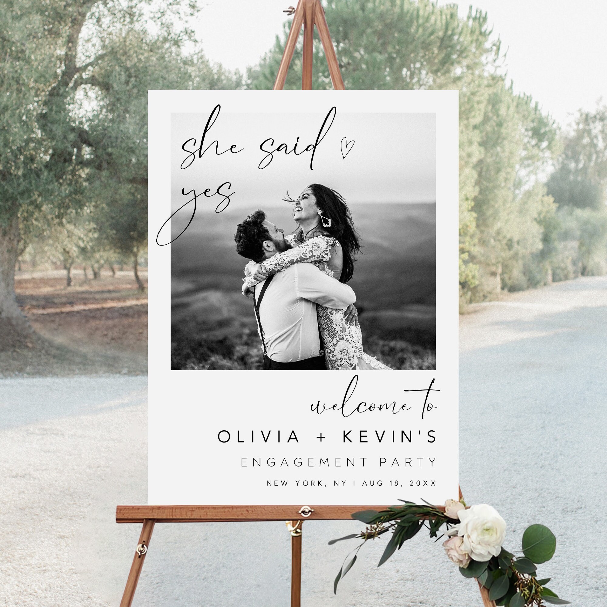 Personalised Wedding Engagement Banner – Celebrity Theme Party Decoration, Paper Poster, Custom Name