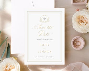 Printed Save the Date Cards, Minimalist Wedding Announcement, Personalized Card