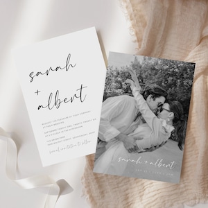 Minimalist Vellum Wedding Invitation – Photo Wedding Invite