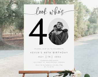40th Birthday Welcome Sign, Photo Poster (Digital Download)