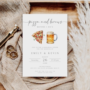Pizza e cervejas antes de eu fazer, convite para festa de pizza, modelo de convite para jantar de ensaio, convite para jantar de ensaio de pizza, PI-99
