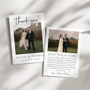 Foto-Dankeschön-Kartenvorlage, moderne Hochzeit-Dankeschön-Karte, bearbeitbare Dankeskarten, Brautparty-Dankeschön-Karte, Sofortiger Download TC-39