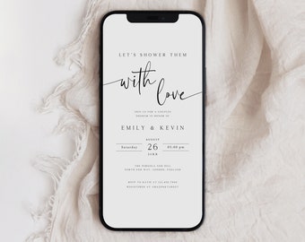 Digital Couples Shower Invitation, Text Message Invite (Instant Download)