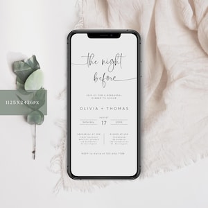 Digital Rehearsal Dinner Invite, Editable Template (1080x1920px) image 2