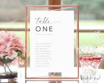 Minimalist Wedding Seating Chart Template, Editable Seating Cards (Digital Download)