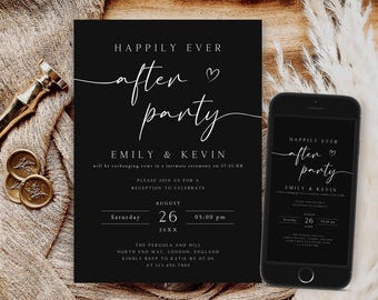 Minimalist Reception Party Invitation, Elopement Announcement (Digital)