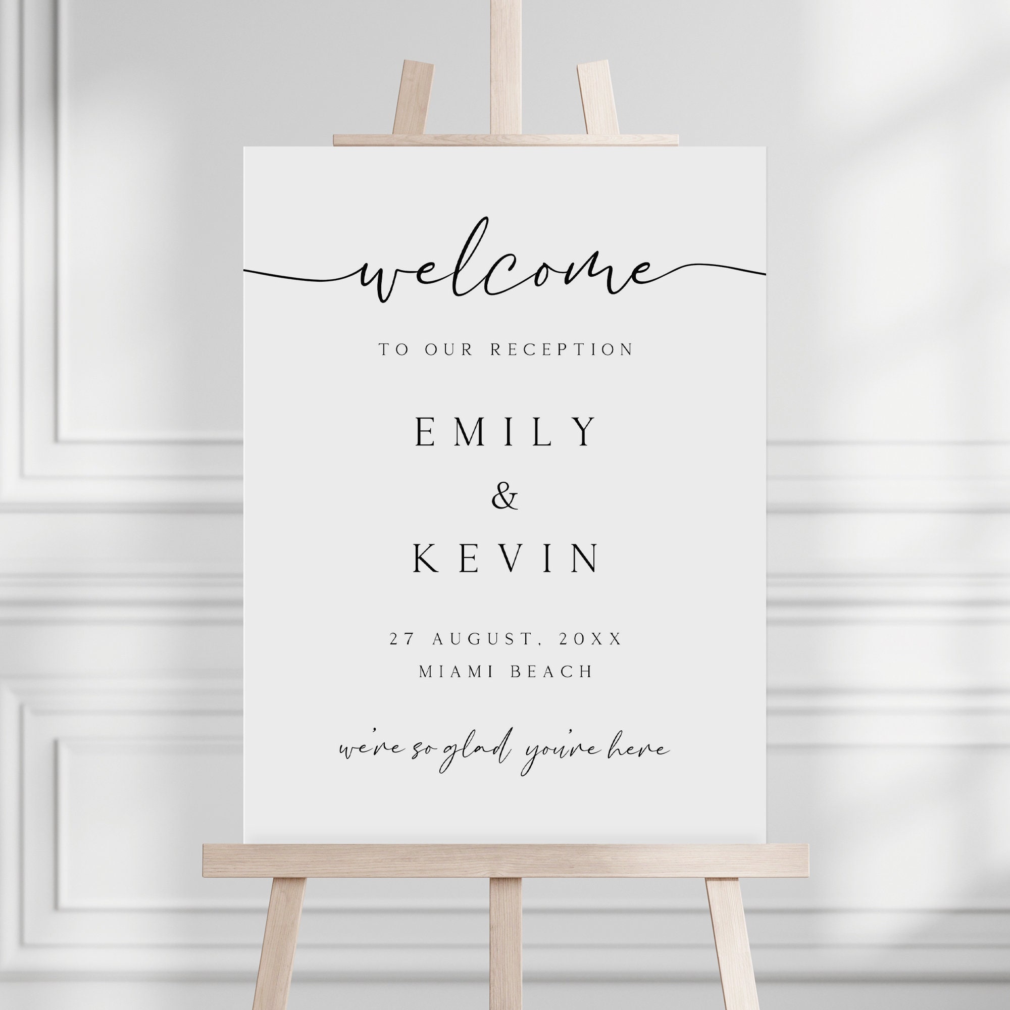 Minimalist Wedding Reception Welcome Sign Printable (editable) - Etsy