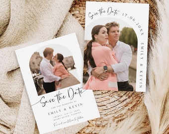 Photo Save The Date Invitation, Minimalist Save the Date Template, Save our Date Invitation, Save the Date Cards, Editable Template, SD-82