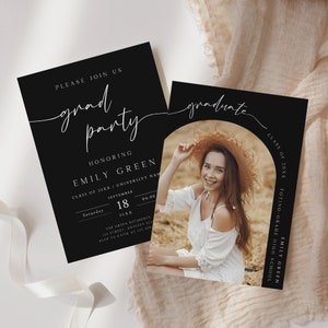 Minimalist Graduation Announcement, Graduation Party Invitation Template, Senior Graduation Party Invite, Photo Graduation Invite, GI-23