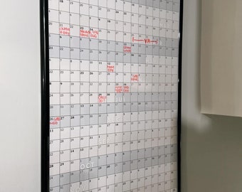 Yearly Calendar 24x36, Digital Download