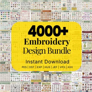 Mega 4000+ Machine Embroidery Designs Bundle | 130+ Themes | Lifetime Access | Commercial Use Digital Download