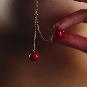 Kirsche Nippel baumelt für Spiele für Erwachsene, Nicht Piercing Nippelclips, Fake Nippelpiercing, Brustschmuck, Nipple Pasties Alternative, Reif