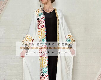 Calligraphy Long Open Sleeves Embroidered Bisht