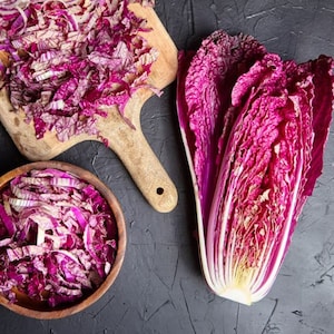 Napa Red Cabbage Seed | Non-GMO Hybrid Vegetable | Chinese Red Cabbage | Red Ruffle Cabbage | Cabbage Chinese merlot seeds 25 Seeds