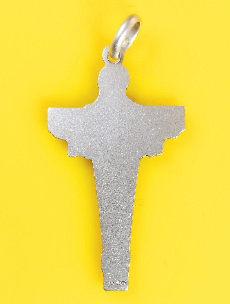 Holy Trinity Cross Solid 925 Silver 3D Design 44mm Size Pendant, Father