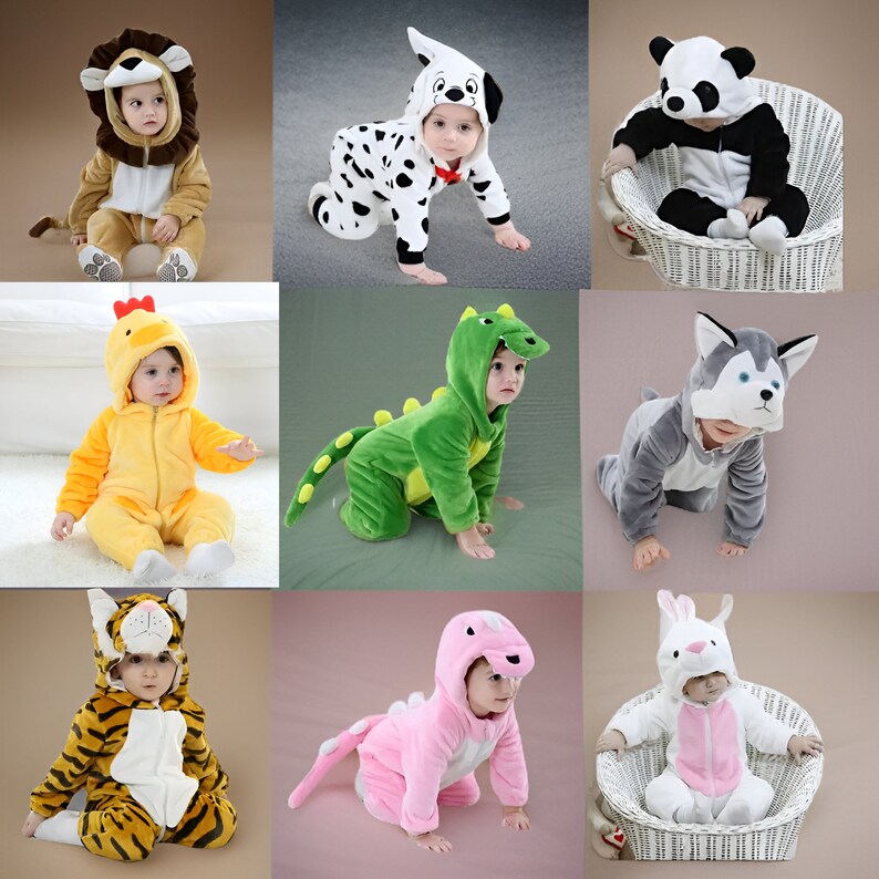 Toddler Animal Halloween Costumes Children Wild Animals Costumes Infant Anime Animal Romper Cute