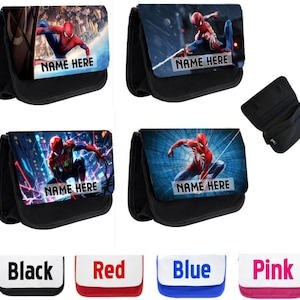 Trousse personnalisée (personnalisée) SPIDERMAN HERO avec 2 fermetures à glissière - Cadeau pour écoliers
