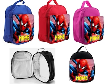 Spiderman (Add Your Name) Lunch Bag Personalised School Snack Box Hand Carry