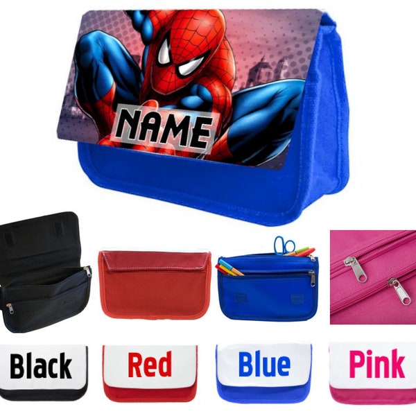 PERSONALISED (Custom) SPIDERMAN Pencil Case Bag - School Kids Christmas Gift