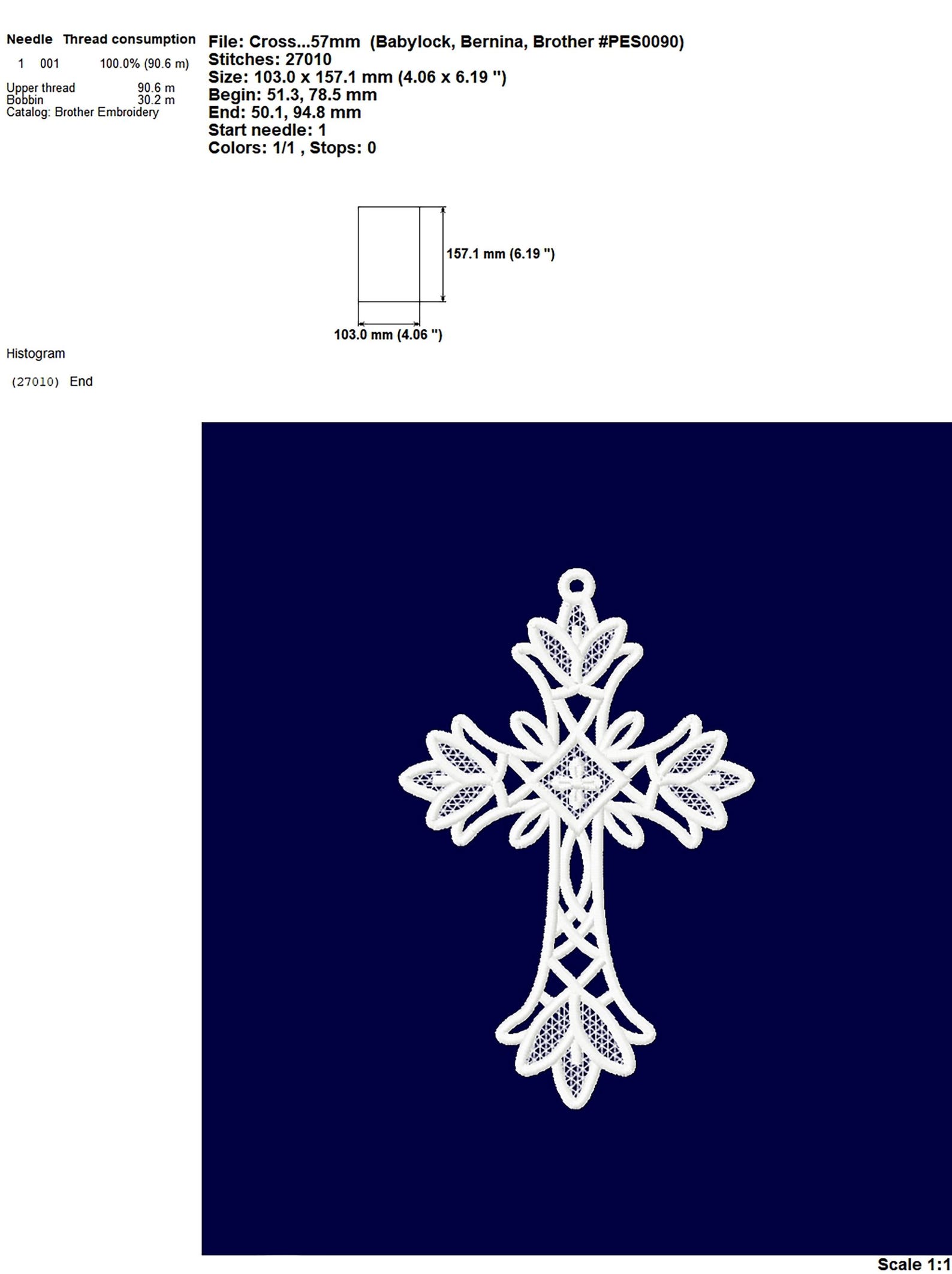 FSL Cross Machine Embroidery Design, Free Standing Lace Religious ...