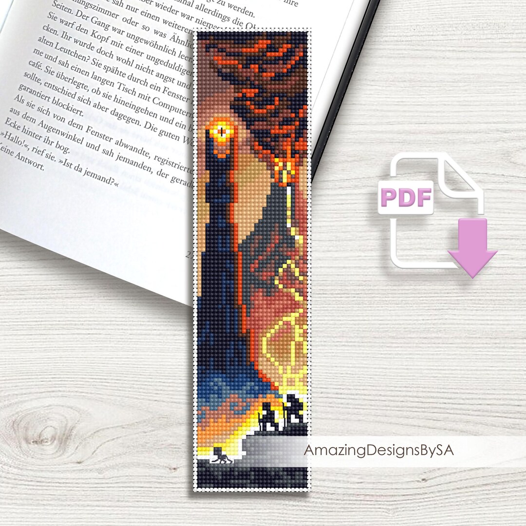 Fantasy Bookmark Cross Stitch Pattern PDF Download Dark Tower Cross ...