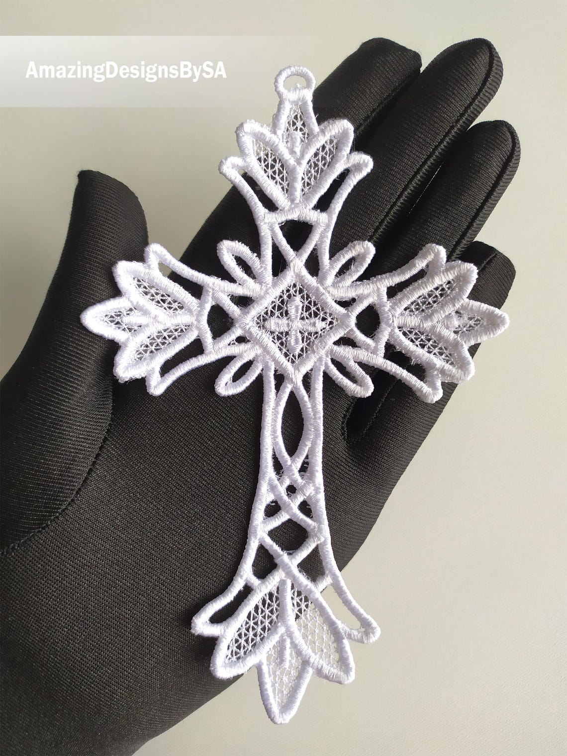 FSL Cross Machine Embroidery Design, Free Standing Lace Religious ...